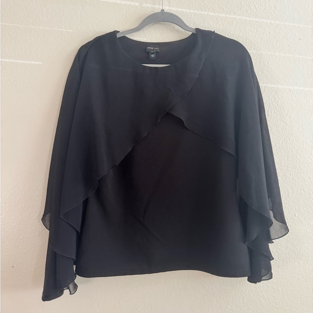River Island Black Chiffon Layered Top